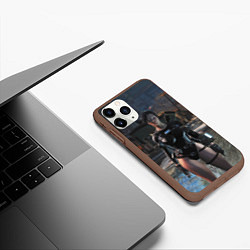 Чехол iPhone 11 Pro матовый Fallout 4 - бронированный купальник, цвет: 3D-коричневый — фото 2