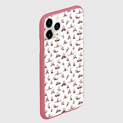 Чехол iPhone 11 Pro матовый Усы и носы, цвет: 3D-малиновый — фото 2