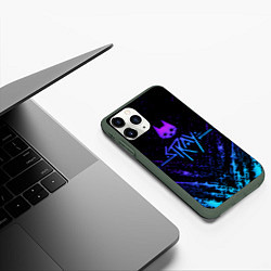 Чехол iPhone 11 Pro матовый Stray neon paint splashes, цвет: 3D-темно-зеленый — фото 2