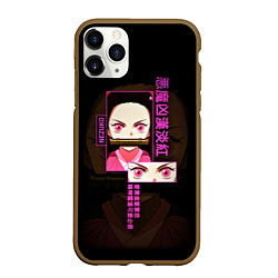Чехол iPhone 11 Pro матовый Персонаж Незуко Камадо: Клинок, рассекающий демоно, цвет: 3D-коричневый