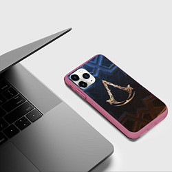 Чехол iPhone 11 Pro матовый Знак братства ассасинов, цвет: 3D-малиновый — фото 2