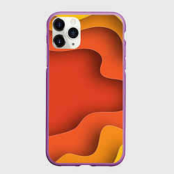 Чехол iPhone 11 Pro матовый Оранжево-жёлтый разлом