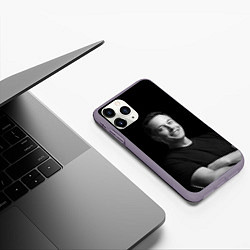 Чехол iPhone 11 Pro матовый Илон Маск, портрет, цвет: 3D-серый — фото 2