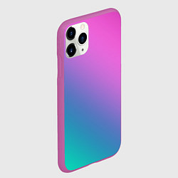 Чехол iPhone 11 Pro матовый Розовый с бирюзовым и синим градиент, цвет: 3D-фиолетовый — фото 2