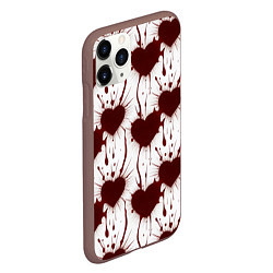 Чехол iPhone 11 Pro матовый Паттерн разбитое сердце, цвет: 3D-коричневый — фото 2