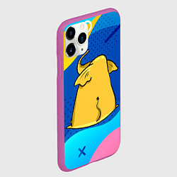 Чехол iPhone 11 Pro матовый Желтый слон вид сзади, цвет: 3D-фиолетовый — фото 2