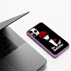 Чехол iPhone 11 Pro матовый Кира аниме - Смертный отец, цвет: 3D-фиолетовый — фото 2