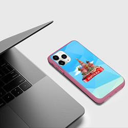 Чехол iPhone 11 Pro матовый Россия Москва, цвет: 3D-малиновый — фото 2