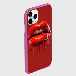 Чехол iPhone 11 Pro матовый Сочные губки, цвет: 3D-фиолетовый — фото 2