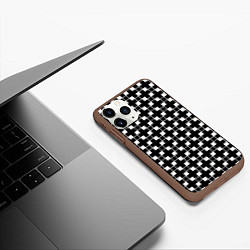 Чехол iPhone 11 Pro матовый Черно-белая геометрия, цвет: 3D-коричневый — фото 2
