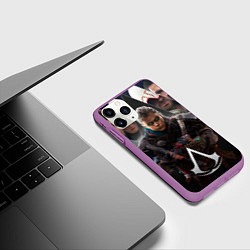 Чехол iPhone 11 Pro матовый Assassins Creed Eivor, цвет: 3D-фиолетовый — фото 2