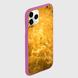 Чехол iPhone 11 Pro матовый Золотая абстрактная поверхность, цвет: 3D-фиолетовый — фото 2