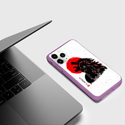 Чехол iPhone 11 Pro матовый Dragon Ball красная луна, цвет: 3D-фиолетовый — фото 2