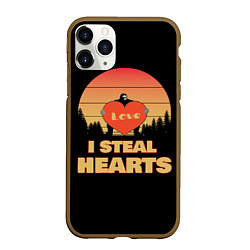 Чехол iPhone 11 Pro матовый I steal hearts, цвет: 3D-коричневый