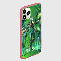 Чехол iPhone 11 Pro матовый Аль-Хайтам Геншин Импакт, цвет: 3D-малиновый — фото 2