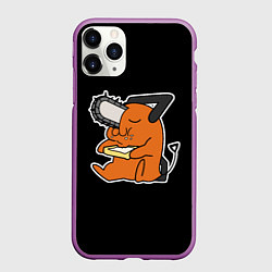 Чехол iPhone 11 Pro матовый Почита кушает тост, цвет: 3D-фиолетовый
