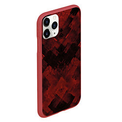 Чехол iPhone 11 Pro матовый Полосы красные и чёрные, цвет: 3D-красный — фото 2