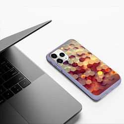 Чехол iPhone 11 Pro матовый Объемный шестиугольник, цвет: 3D-светло-сиреневый — фото 2
