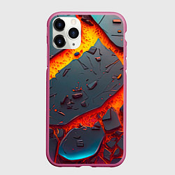 Чехол iPhone 11 Pro матовый Мультяшная лава, цвет: 3D-малиновый