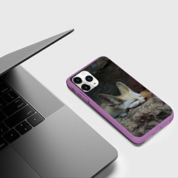 Чехол iPhone 11 Pro матовый Фенек, цвет: 3D-фиолетовый — фото 2