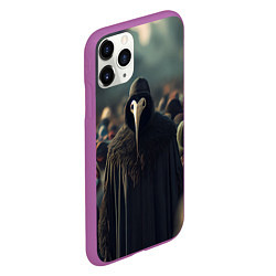 Чехол iPhone 11 Pro матовый Чумной доктор в толпе, цвет: 3D-фиолетовый — фото 2
