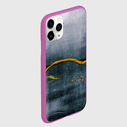 Чехол iPhone 11 Pro матовый Серо-светлый абстрактный туман и краски, цвет: 3D-фиолетовый — фото 2