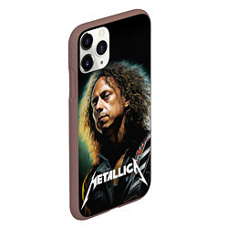 Чехол iPhone 11 Pro матовый Гитарист Metallica Кирк Хэмметт, цвет: 3D-коричневый — фото 2