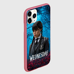 Чехол iPhone 11 Pro матовый Wednesday таинственный лес, цвет: 3D-малиновый — фото 2