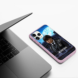 Чехол iPhone 11 Pro матовый Уэнсдэй: таинственный замок, цвет: 3D-розовый — фото 2