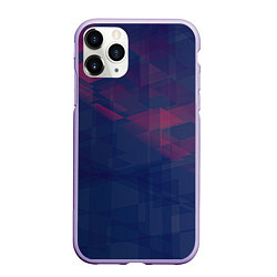 Чехол iPhone 11 Pro матовый Абстрактный прозрачный стеклянный фиолетовый патте, цвет: 3D-светло-сиреневый