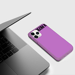 Чехол iPhone 11 Pro матовый Алкоголь в малых дозах - Безвреден в любом количес, цвет: 3D-фиолетовый — фото 2