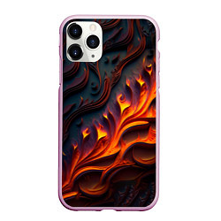 Чехол iPhone 11 Pro матовый Огненный орнамент с языками пламени, цвет: 3D-розовый