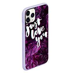 Чехол iPhone 11 Pro матовый Just love you, цвет: 3D-светло-сиреневый — фото 2