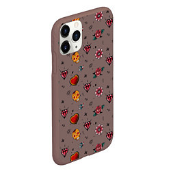 Чехол iPhone 11 Pro матовый Паттерн с татуировками в стиле олдскул, цвет: 3D-коричневый — фото 2