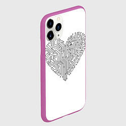 Чехол iPhone 11 Pro матовый Heart neurons, цвет: 3D-фиолетовый — фото 2