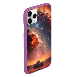 Чехол iPhone 11 Pro матовый Космос и звезды в закатном небе, цвет: 3D-фиолетовый — фото 2