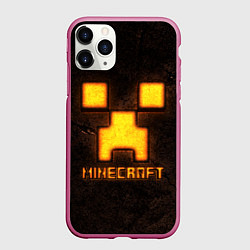 Чехол iPhone 11 Pro матовый Minecraft lava