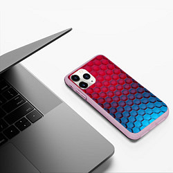 Чехол iPhone 11 Pro матовый Битва градиентов брони, цвет: 3D-розовый — фото 2