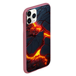 Чехол iPhone 11 Pro матовый Красивая неоновая лава, цвет: 3D-малиновый — фото 2