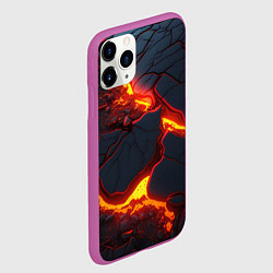 Чехол iPhone 11 Pro матовый Красивая неоновая лава, цвет: 3D-фиолетовый — фото 2