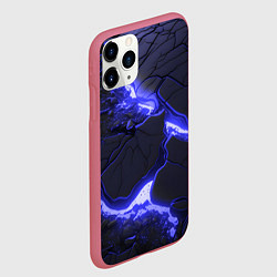 Чехол iPhone 11 Pro матовый Красивая синяя неоновая лава, цвет: 3D-малиновый — фото 2