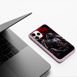 Чехол iPhone 11 Pro матовый Воин с сакурой, цвет: 3D-розовый — фото 2