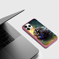 Чехол iPhone 11 Pro матовый Sven and Crystal Maiden, цвет: 3D-малиновый — фото 2