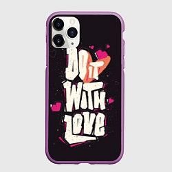 Чехол iPhone 11 Pro матовый Do it with love, цвет: 3D-фиолетовый