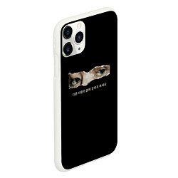 Чехол iPhone 11 Pro матовый Глаза Тэхен БТС, цвет: 3D-белый — фото 2
