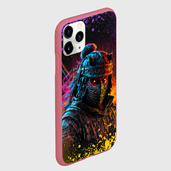 Чехол iPhone 11 Pro матовый Адский самурай, цвет: 3D-малиновый — фото 2