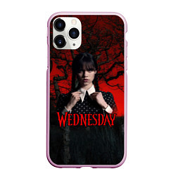 Чехол iPhone 11 Pro матовый Wednesday в лесу, цвет: 3D-розовый