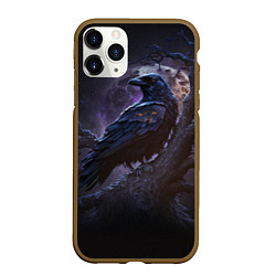 Чехол iPhone 11 Pro матовый Ворон во мраке