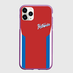 Чехол iPhone 11 Pro матовый Непобедимый - в цветах российского флага, цвет: 3D-фиолетовый