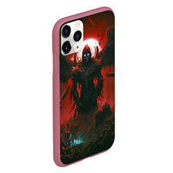 Чехол iPhone 11 Pro матовый Крылатый демон, цвет: 3D-малиновый — фото 2